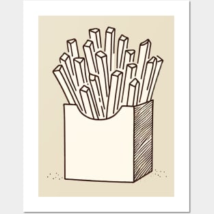 French Fries Line Art Posters and Art